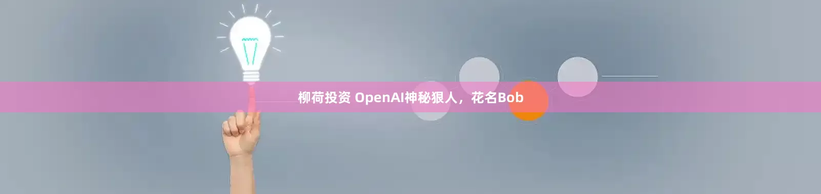 柳荷投资 OpenAI神秘狠人，花名Bob